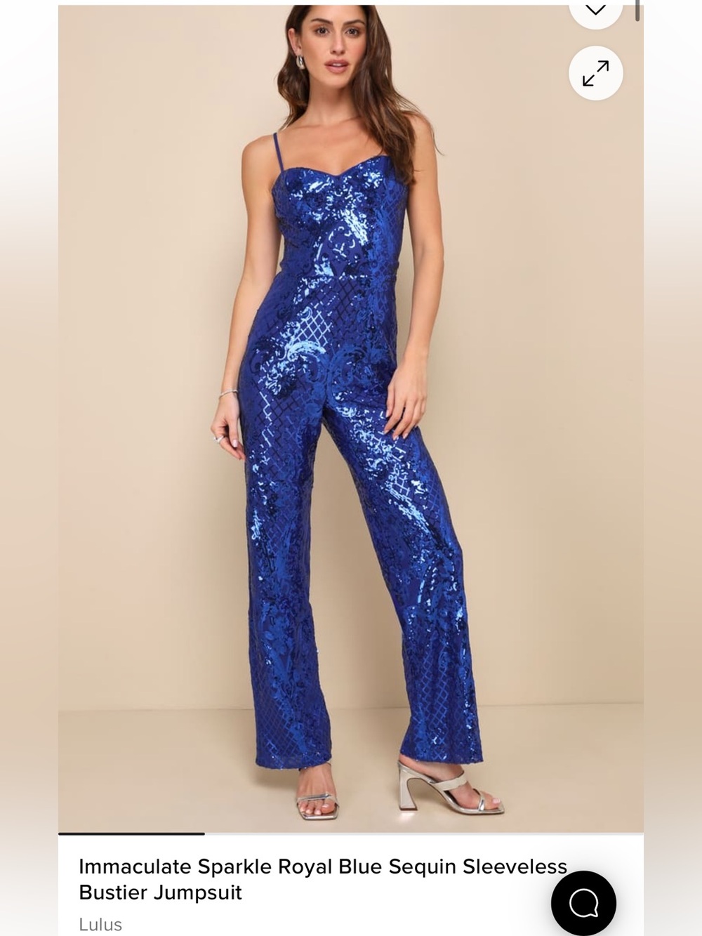 Lulus Immaculate Sparkle Royal Blue Sequin Sleeveless Bustier Jumpsuit